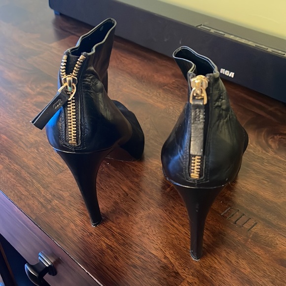 Black leather Nine West boots with open toes size 10 - Picture 4 of 4